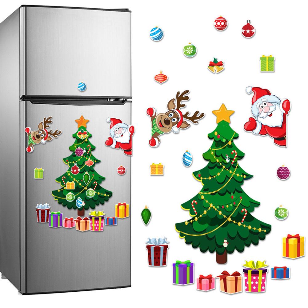 thumbnail image 4 of SGACAI Pegatinas navideñas magnéticas para frigorífico, imanes navideños para frigorífico, imanes navideños para puerta de garaje, pegatinas impermeables para frigorífico para decoración navideña d, 4 of 7