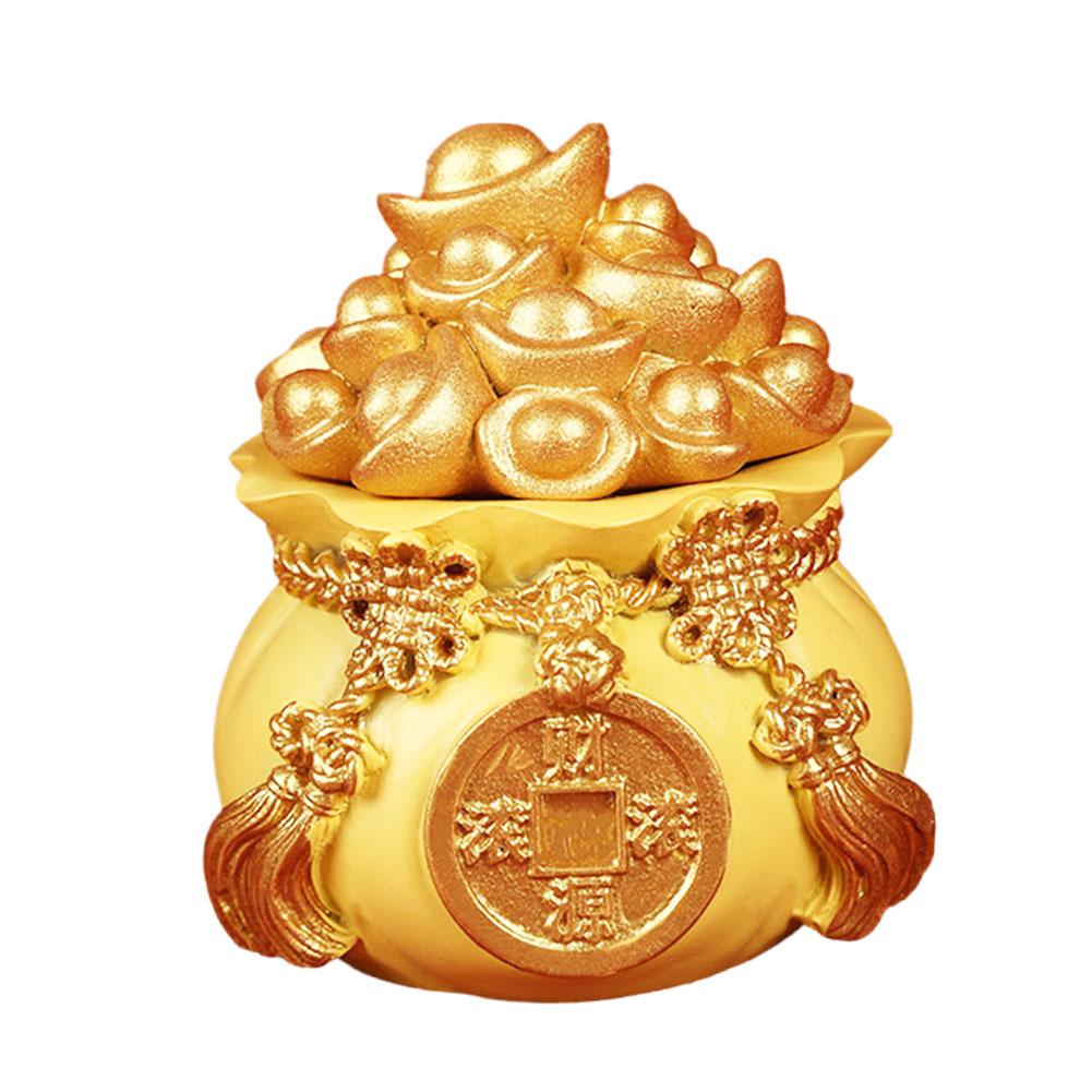 thumbnail image 4 of SGACAI Árbol de dinero auspicioso de Feng Shui caliente Bolsa de lingotes de oro Adorno de escritorio de la suerte de la fortuna, 4 of 7