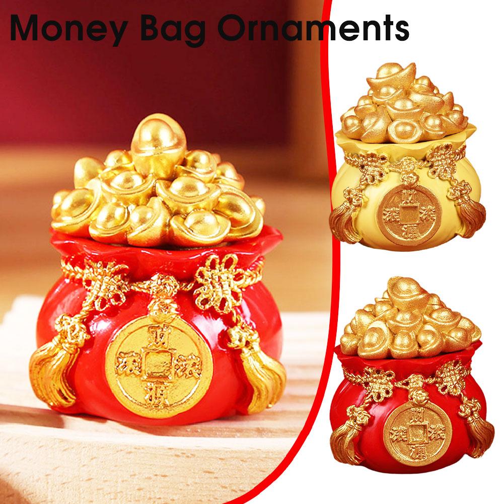 thumbnail image 2 of SGACAI Árbol de dinero auspicioso de Feng Shui caliente Bolsa de lingotes de oro Adorno de escritorio de la suerte de la fortuna, 2 of 7