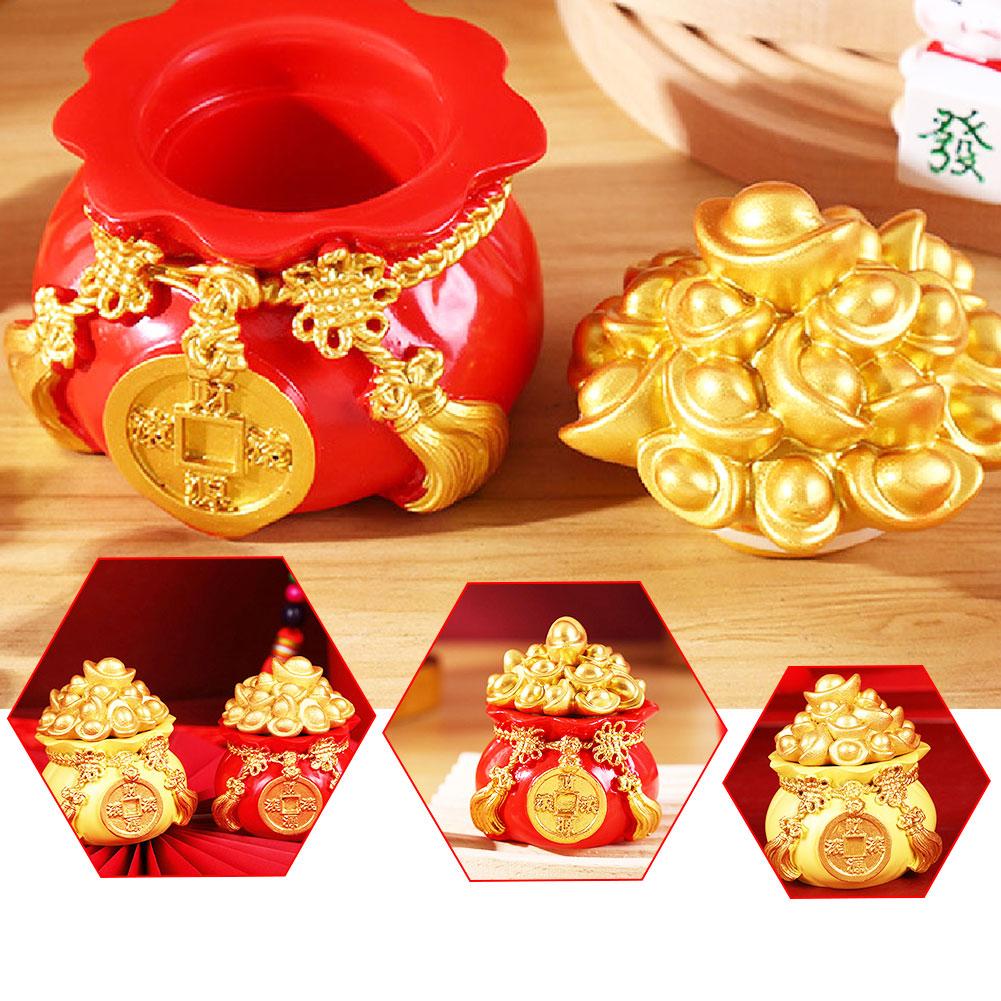 thumbnail image 3 of SGACAI Árbol de dinero auspicioso de Feng Shui caliente Bolsa de lingotes de oro Adorno de escritorio de la suerte de la fortuna, 3 of 7