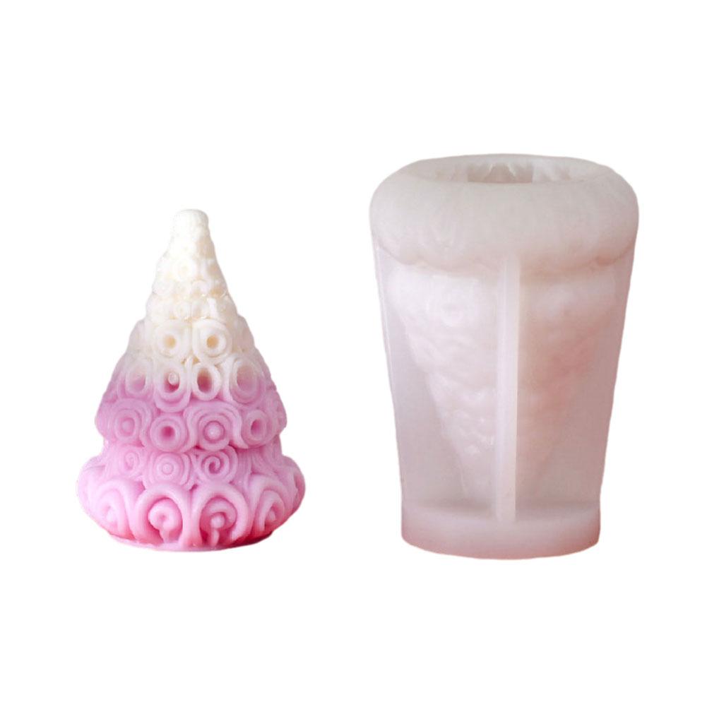thumbnail image 5 of SGACAI Molde de silicona para velas de aromaterapia con forma de árbol de Navidad, molde para manualidades de yeso (ш жκ, 5 of 7
