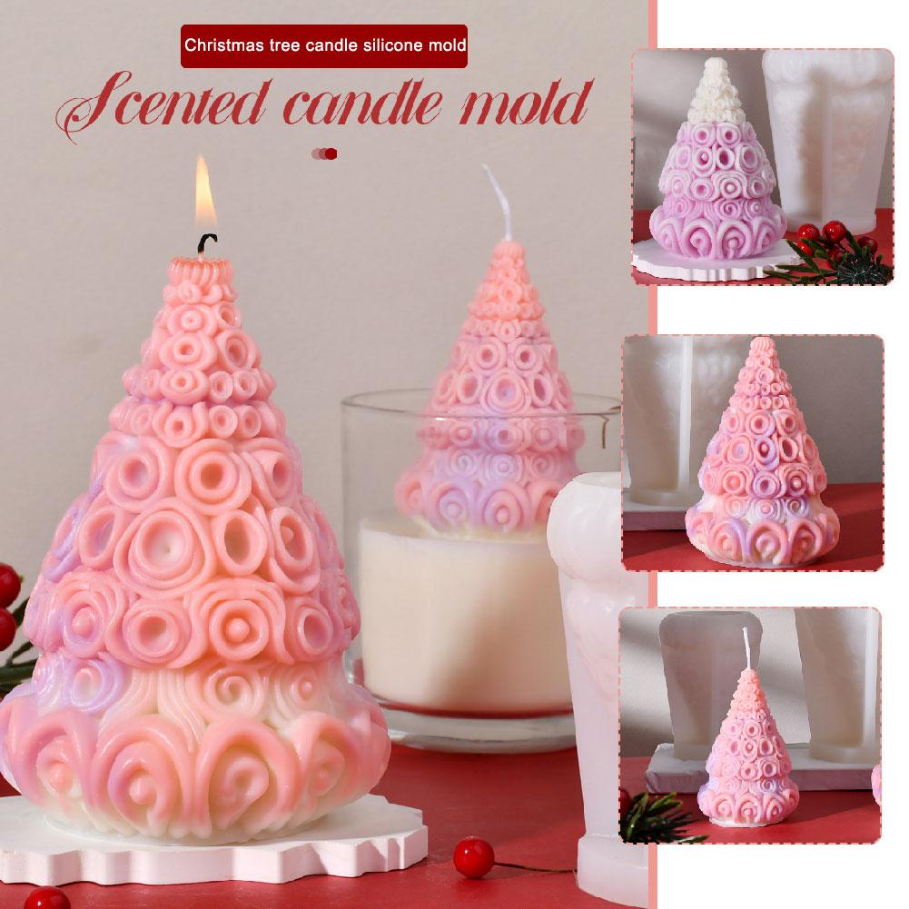 thumbnail image 2 of SGACAI Molde de silicona para velas de aromaterapia con forma de árbol de Navidad, molde para manualidades de yeso (ш жκ, 2 of 7