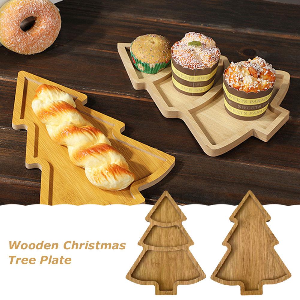 thumbnail image 3 of SGACAI Bandeja de madera para árbol de Navidad con forma de Papá Noel, plato para sushi D1P2, plato para dulces 9CP1, 3 of 7