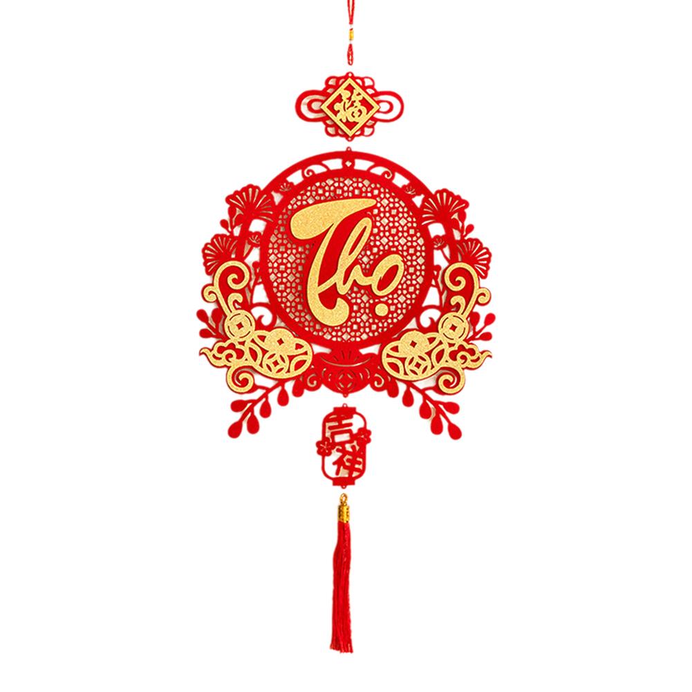 thumbnail image 5 of Ruifaya Colgante de Año Nuevo vietnamita de estilo chino con carácter Fu rojo, decoración de la suerte de Vietnam:, 5 of 7