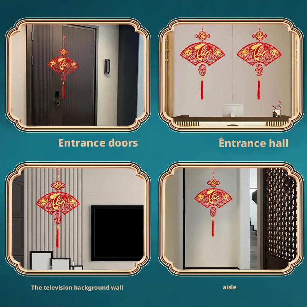 thumbnail image 3 of Ruifaya Colgante de Año Nuevo vietnamita de estilo chino con carácter Fu rojo, decoración de la suerte de Vietnam:, 3 of 7