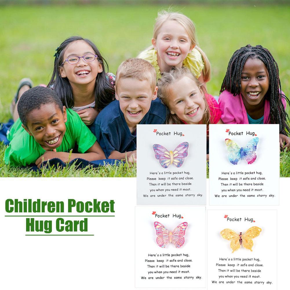 thumbnail image 3 of Ruifaya Pequeño abrazo de bolsillo con mariposa de resina, mini figuras de mariposa de resina con regalos de apoyo de felicitación, tarjeta Inspira, pequeño emotivo con, 3 of 7