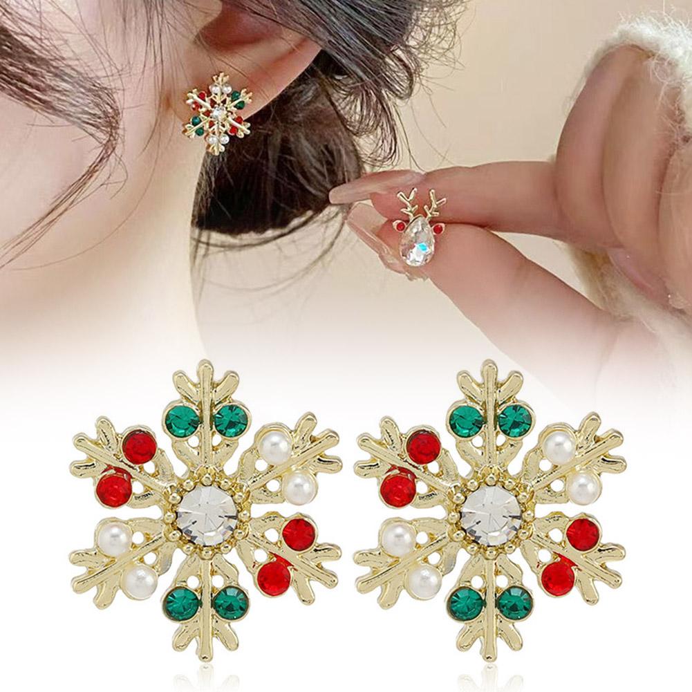 thumbnail image 2 of SGACAI Pendientes con forma de campana de árbol de Navidad, pendientes creativos para fiestas navideñas, 2 of 7