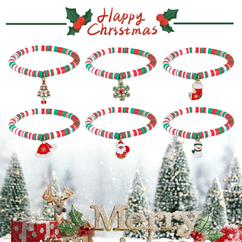 thumbnail image 2 of Wartleves Pulsera navideña de arcilla suave con tarjetas de deseos, calcetines de Papá Noel, colgantes para regalos;, 2 of 7