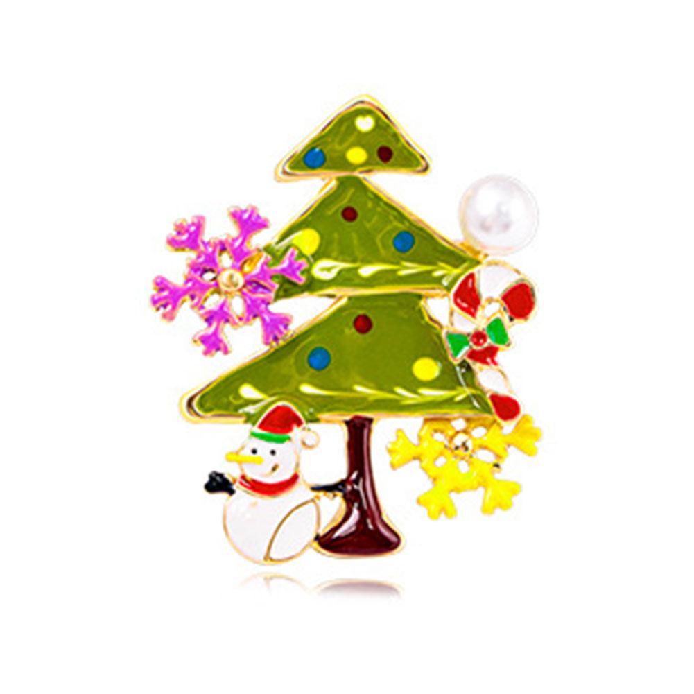 thumbnail image 5 of Ruifaya ☮Broche de copo de nieve navideño brillante con delicados diamantes de imitación para mujer, 5 of 7