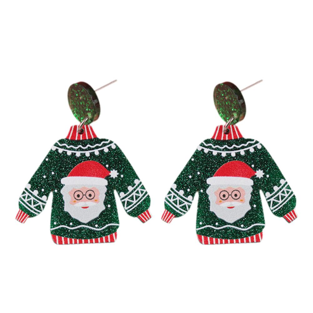 thumbnail image 4 of Wartleves Pendientes navideños calientes Lazo creativo Pendientes navideños de cuentas rojas Serie navideña, 4 of 7