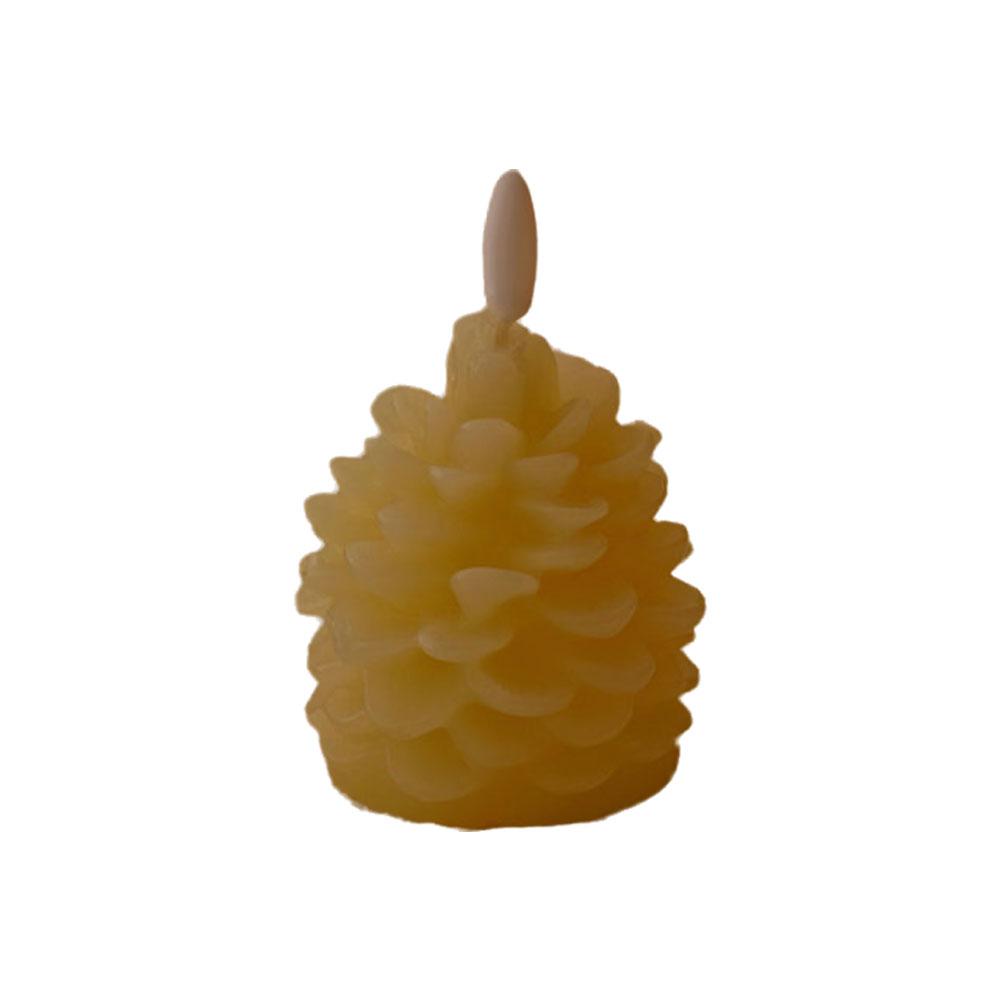 thumbnail image 5 of Wartleves Vela de piña navideña, velas LED de piña, velas sin llama de piña navideña, decoración de bellota, vela de piña LED de cera real, funciona con pilas, para decoración navideña de invierno, 5 of 7