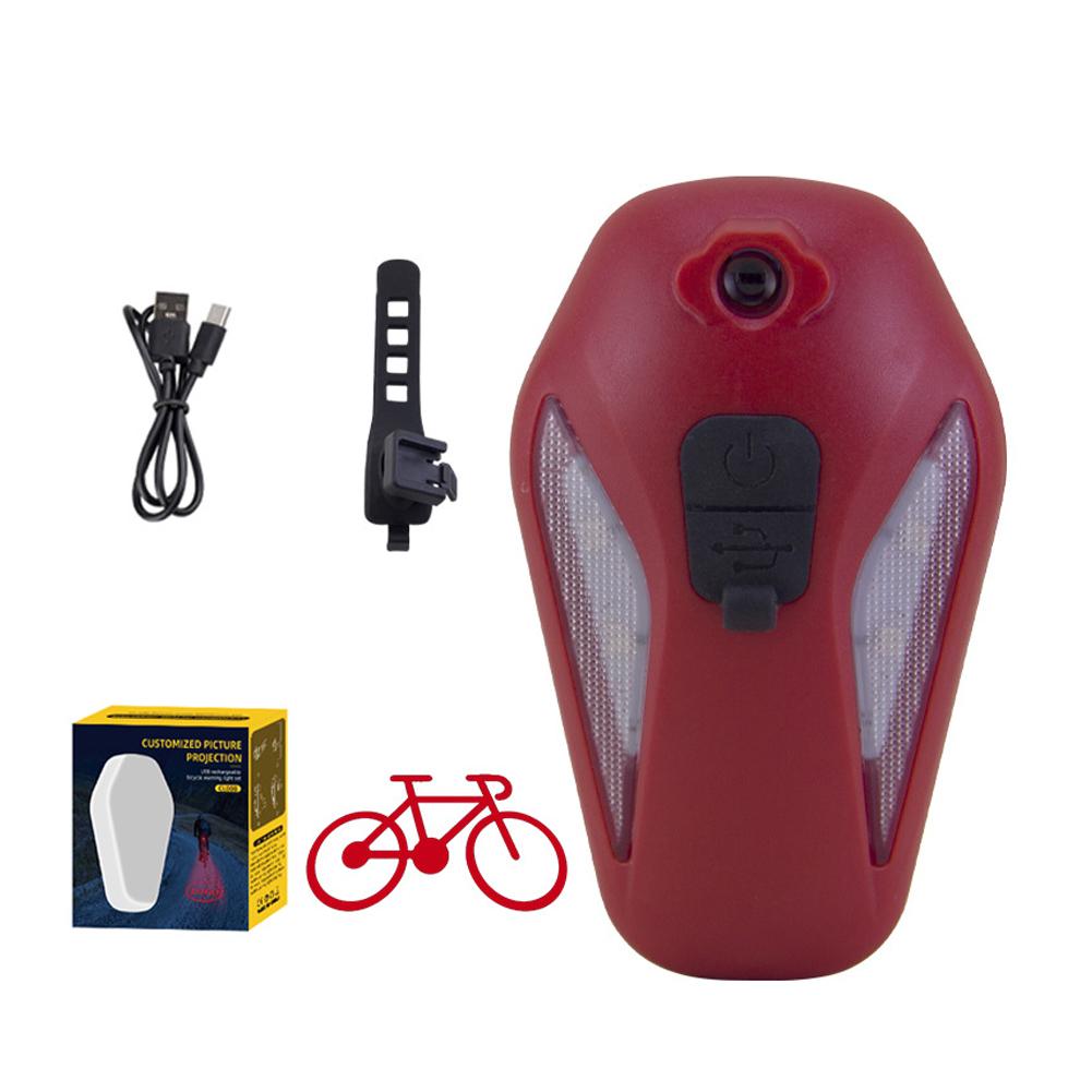 thumbnail image 5 of Wartleves Luz trasera para proyector de ciclismo, luz trasera LED para bicicleta, luz trasera para bicicleta recargable por USB, luz trasera LED multifuncional con 4 modos, diseño único de alas de áng, 5 of 7