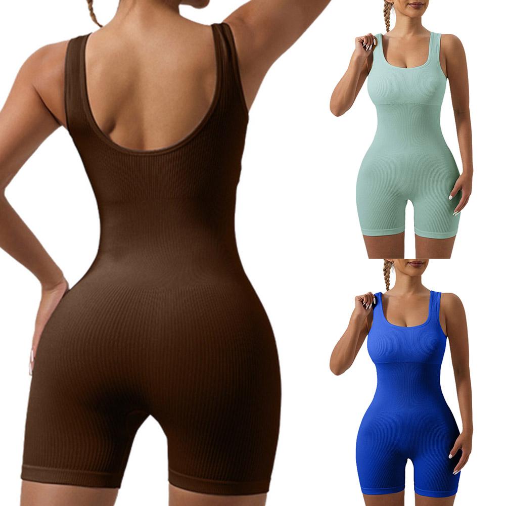 thumbnail image 2 of Ruifaya Body de mujer, pantalones cortos de una pieza con realce de cadera, ropa deportiva para yoga, moldeador de cuerpo aa, 2 of 7