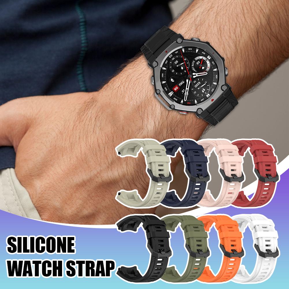 thumbnail image 3 of Ruifaya Correa de silicona para reloj inteligente Huami Amazfit T-REX 3, pulsera deportiva, 3 of 7