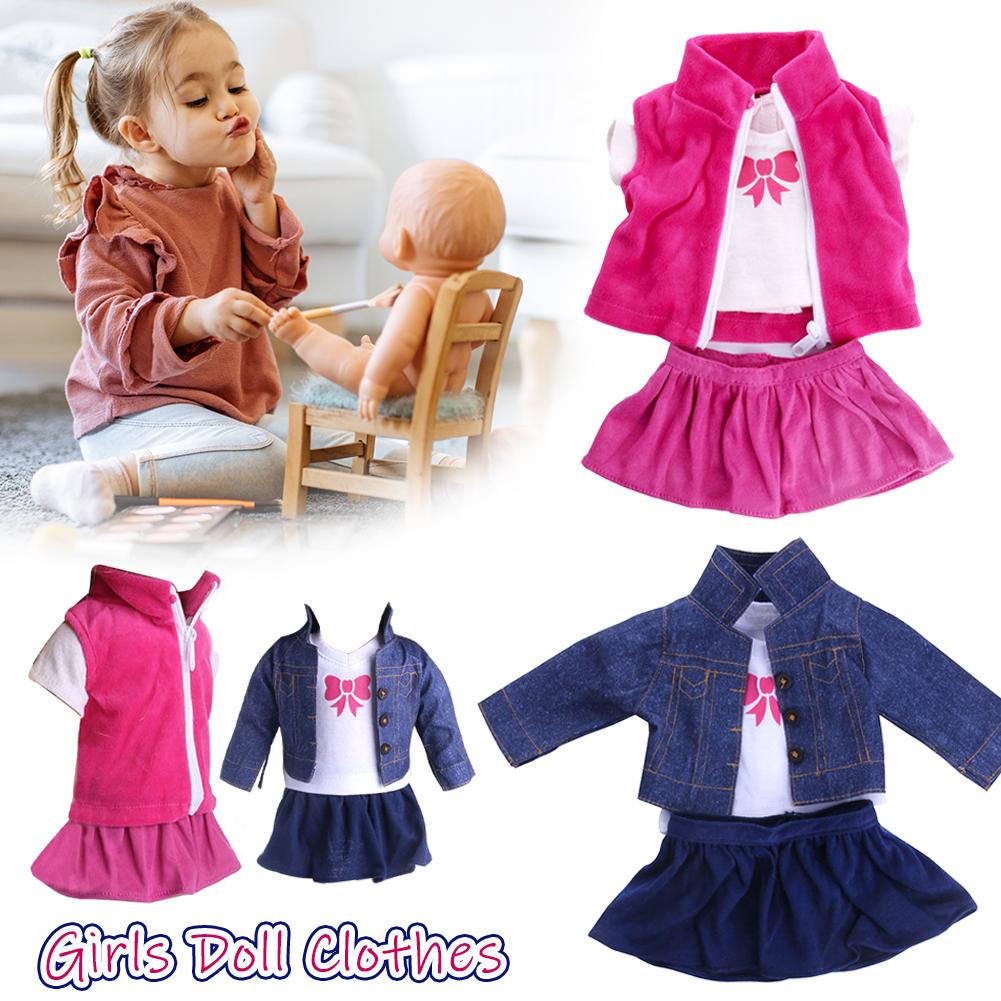 thumbnail image 2 of Ruifaya Conjunto de chaqueta de tela para muñecas de 18 pulgadas, ropa para muñecas, accesorios, juguetes para niñas, regalos, 2 of 7