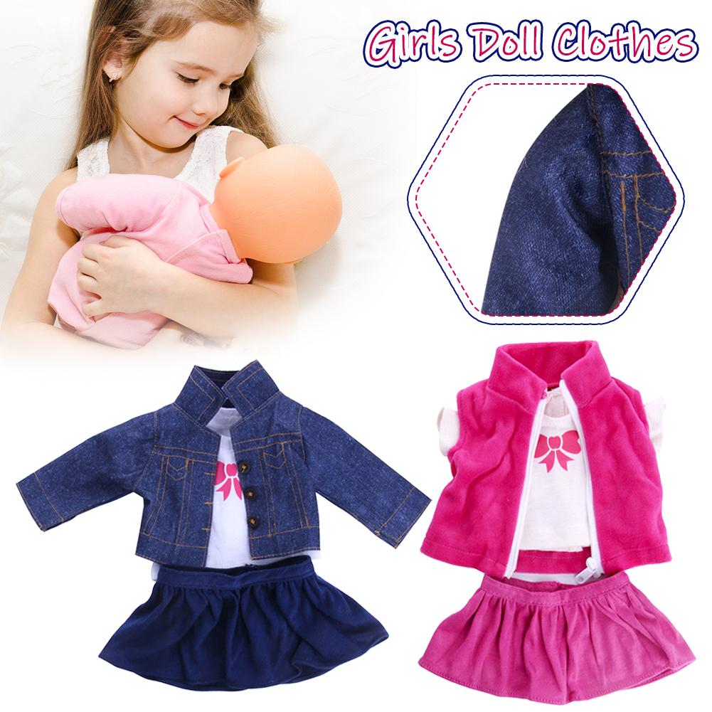 thumbnail image 3 of Ruifaya Conjunto de chaqueta de tela para muñecas de 18 pulgadas, ropa para muñecas, accesorios, juguetes para niñas, regalos, 3 of 7