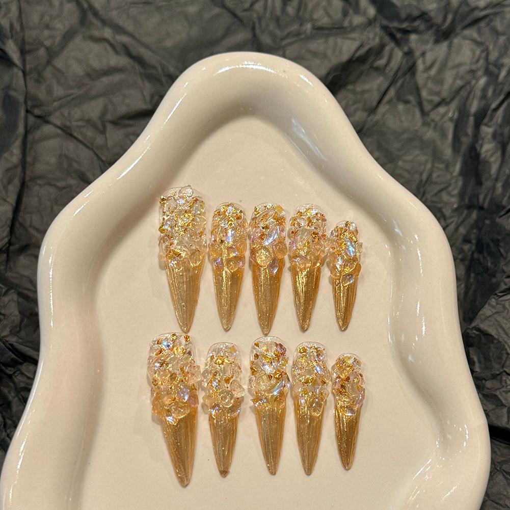 thumbnail image 4 of Wartleves Armadura para uñas con diamantes y oro caliente Disponible en varios tamaños Nuevo, 4 of 7