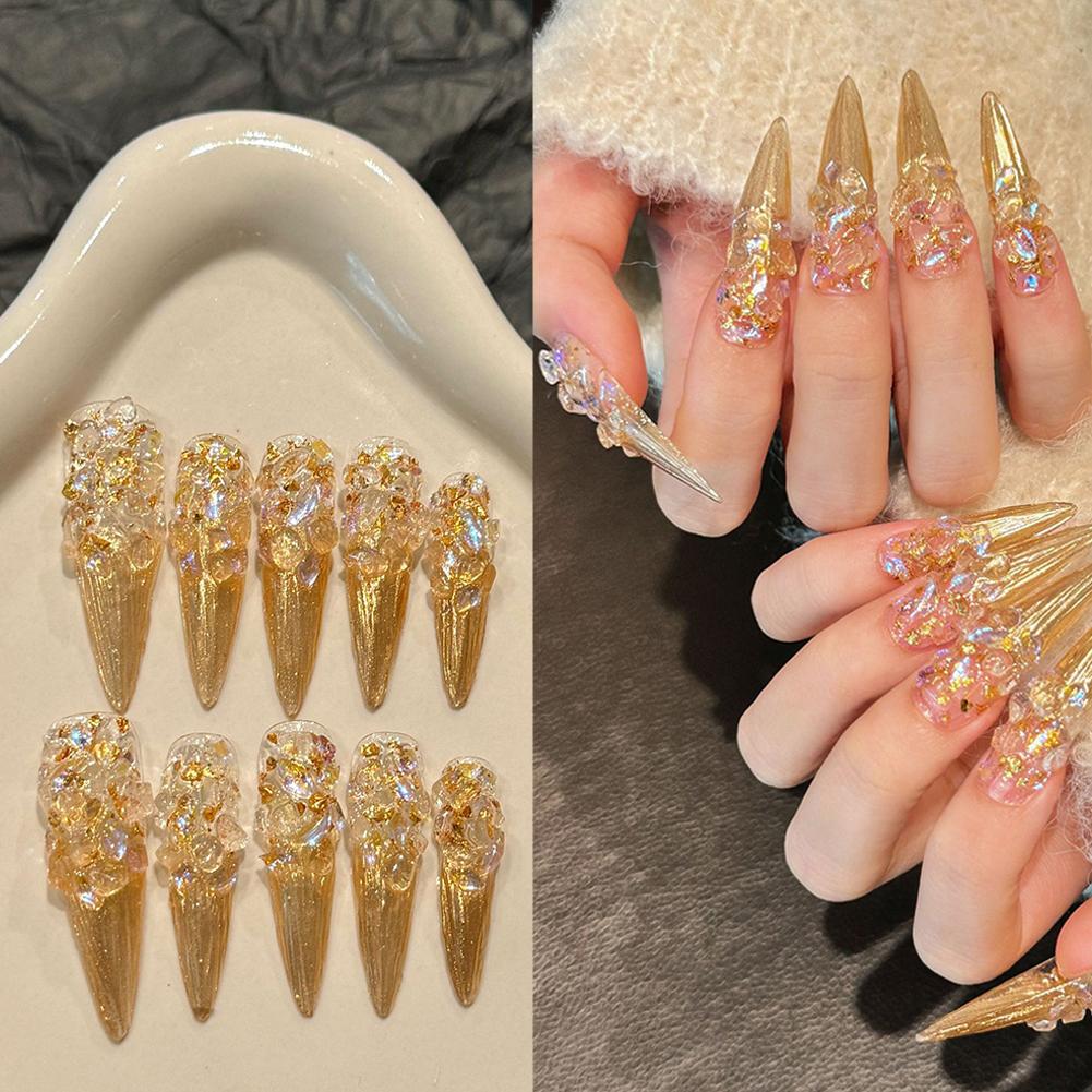 thumbnail image 3 of Wartleves Armadura para uñas con diamantes y oro caliente Disponible en varios tamaños Nuevo, 3 of 7
