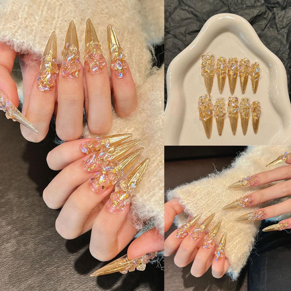 thumbnail image 2 of Wartleves Armadura para uñas con diamantes y oro caliente Disponible en varios tamaños Nuevo, 2 of 7