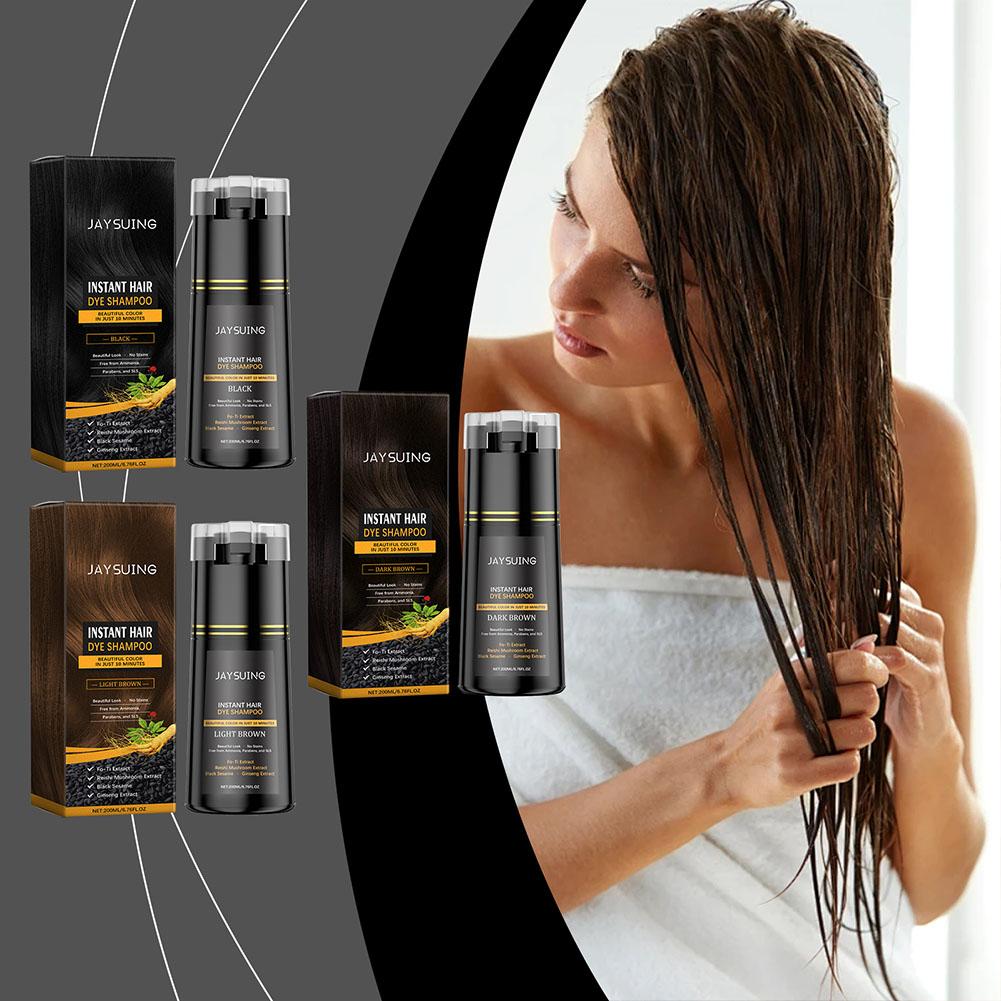 thumbnail image 2 of SGACAI Champú para teñir el cabello Coloración rápida Natural Inofensivo Cubre blanco Gris Champú X, 2 of 7