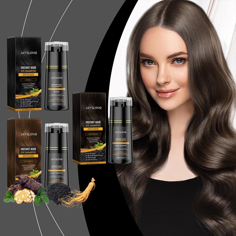 thumbnail image 3 of SGACAI Champú para teñir el cabello Coloración rápida Natural Inofensivo Cubre blanco Gris Champú X, 3 of 7