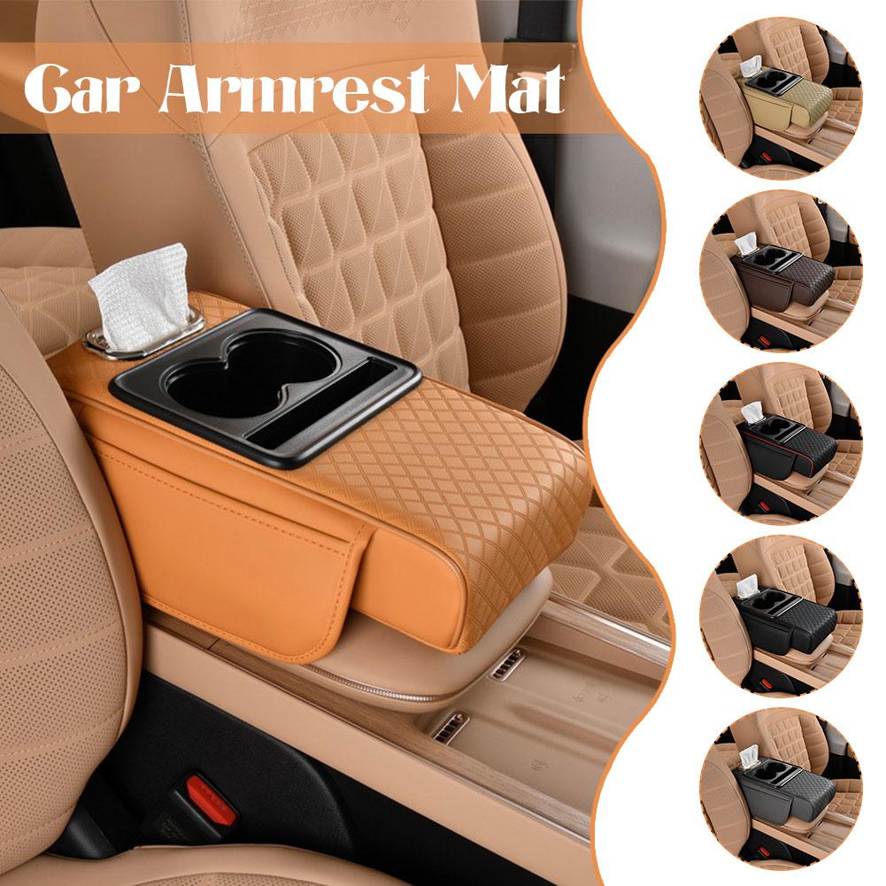 thumbnail image 3 of Wartleves Cojín para reposabrazos de coche, consola central, caja de almacenamiento, portavasos para asiento trasero, 3 of 7