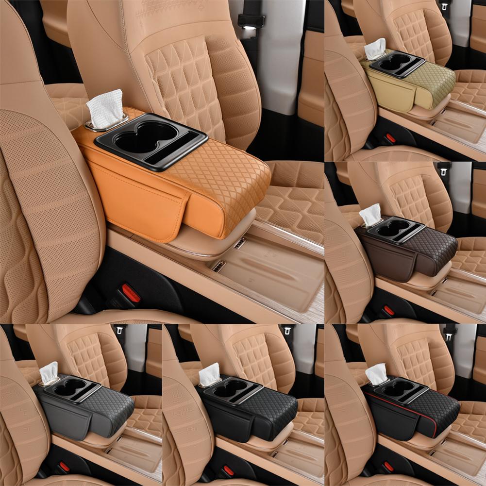 thumbnail image 2 of Wartleves Cojín para reposabrazos de coche, consola central, caja de almacenamiento, portavasos para asiento trasero, 2 of 7