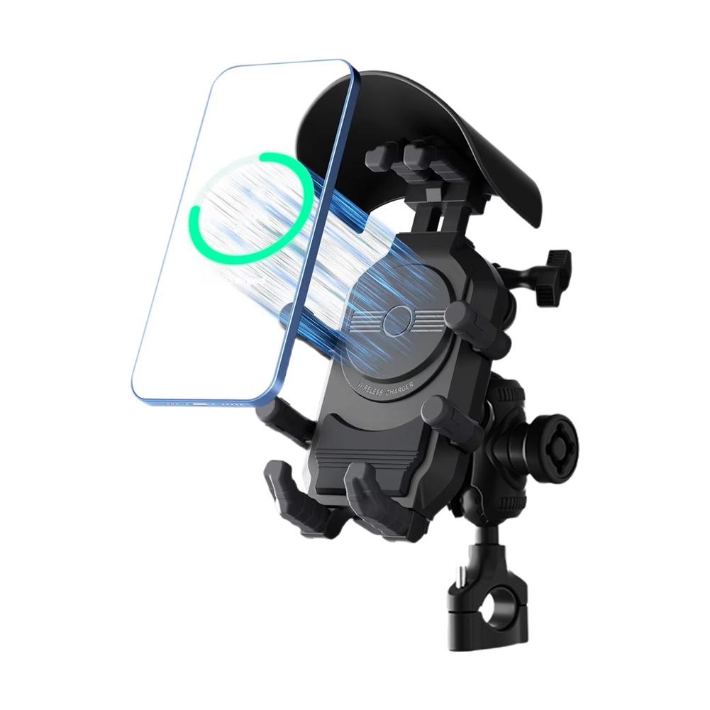 thumbnail image 4 of SGACAI Amortiguador de choque de teléfono de carga rápida para motocicleta, resistente al agua, antirrobo, soporte para teléfono móvil I8U9 para motocicleta, 4 of 7