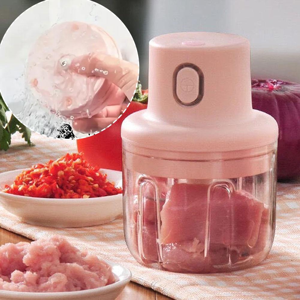thumbnail image 3 of SGACAI Picadora de alimentos eléctrica, mini picadora de alimentos, procesador de alimentos de cocina y licuadora, molinillo de verduras con recipiente de vidrio, carga USB para frutas, pimientos,, 3 of 7