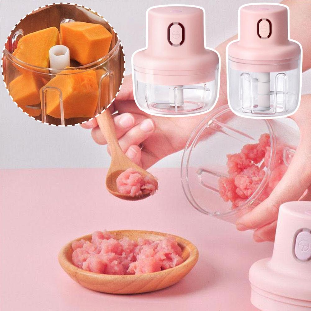 thumbnail image 2 of SGACAI Picadora de alimentos eléctrica, mini picadora de alimentos, procesador de alimentos de cocina y licuadora, molinillo de verduras con recipiente de vidrio, carga USB para frutas, pimientos,, 2 of 7
