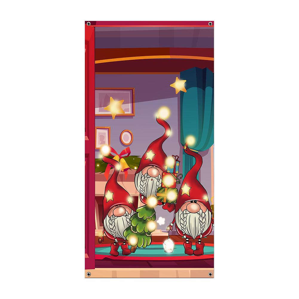 thumbnail image 4 of SGACAI Banner de cubierta de puerta navideña, decoración de puerta de entrada de Papá Noel, banner navideño, ¿vacaciones?, 4 of 7