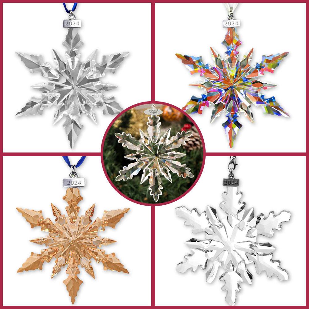 thumbnail image 3 of SGACAI Adorno de copo de nieve para árbol de Navidad de cristal, luz de relleno, 3 of 7