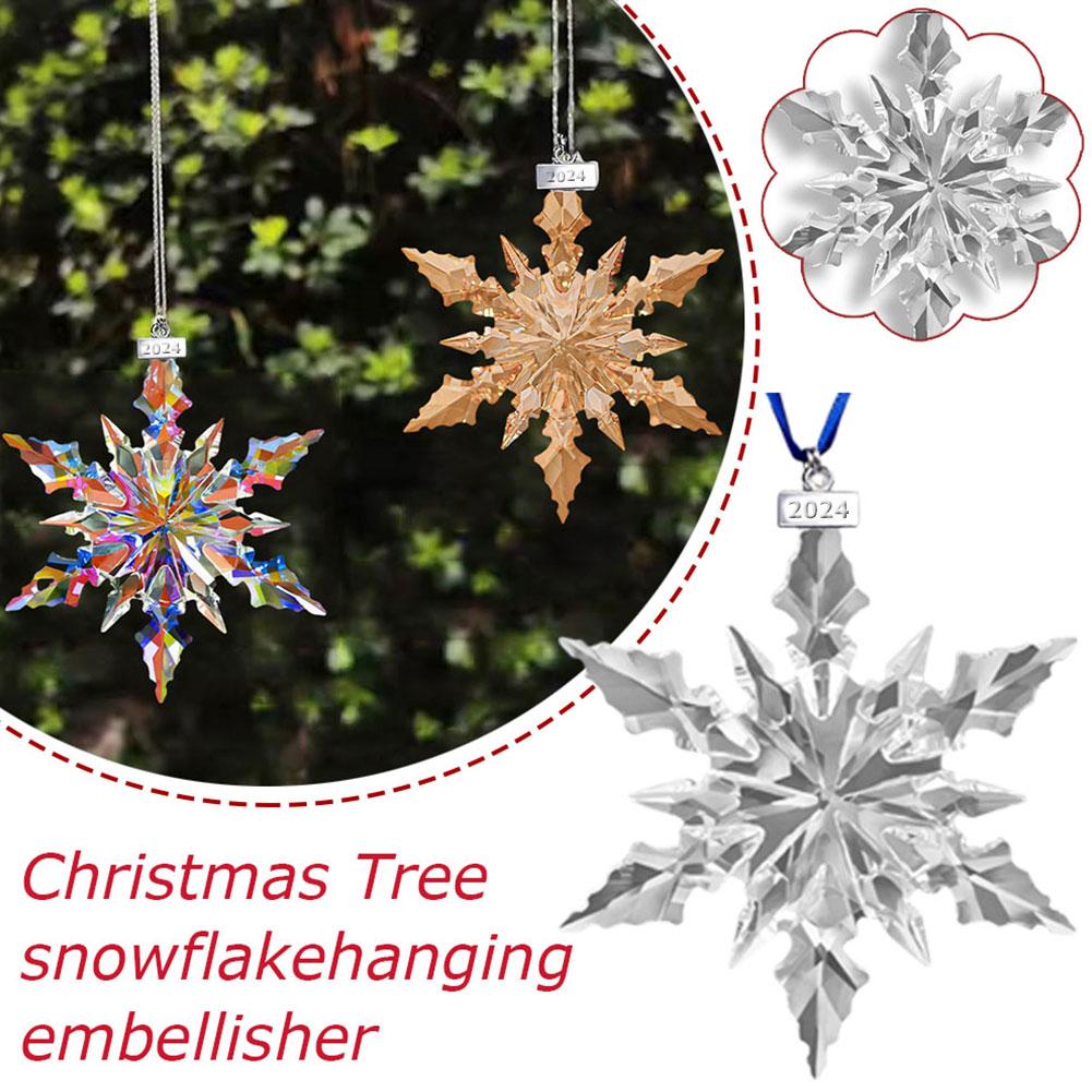 thumbnail image 2 of SGACAI Adorno de copo de nieve para árbol de Navidad de cristal, luz de relleno, 2 of 7