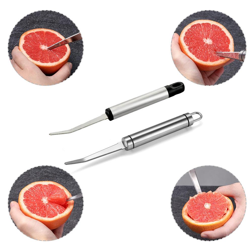 thumbnail image 2 of Wartleves jileijar 2PACK Pelador de pomelo, herramienta para pelar cáscara de naranja de acero inoxidable, pelador de naranja, pelador curvo dentado para frutas, pomelo y cítricos, 2 of 7
