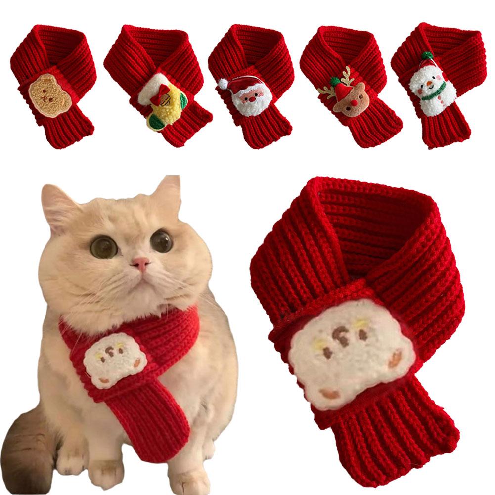 thumbnail image 3 of Wartleves Bufanda navideña para perros, gatos y mascotas, ajustable, cálida, de punto, para gatos, 3 of 7