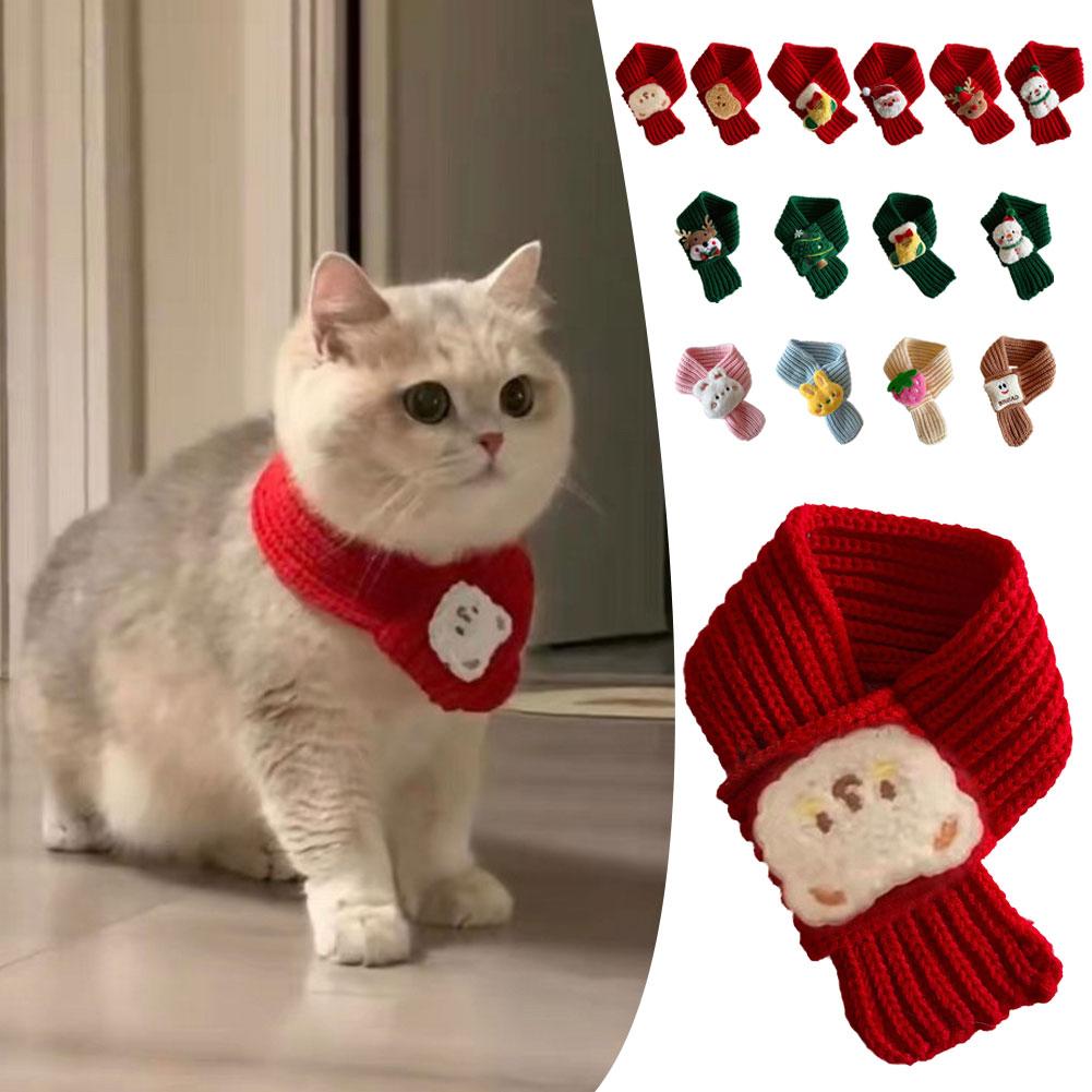 thumbnail image 2 of Wartleves Bufanda navideña para perros, gatos y mascotas, ajustable, cálida, de punto, para gatos, 2 of 7