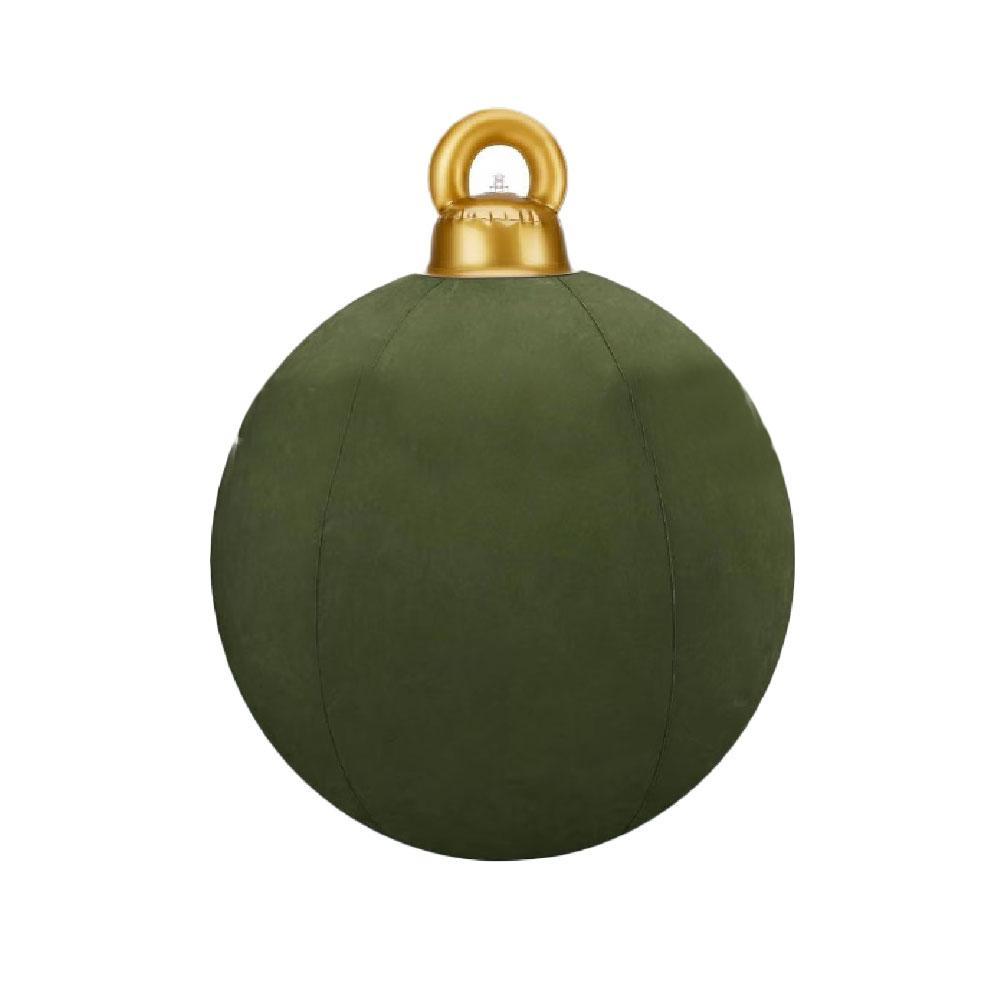 thumbnail image 5 of SGACAI Bolas navideñas inflables gigantes de terciopelo de 24 pulgadas, adornos navideños inflables de PVC flocados, grandes decoraciones navideñas para exteriores, adornos inflables gigantes para, 5 of 7
