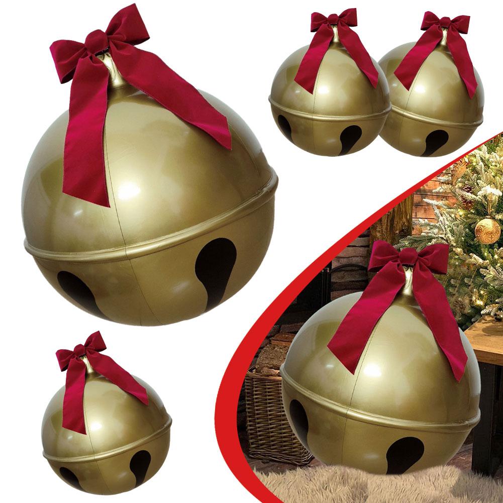 thumbnail image 2 of Wartleves Bolas navideñas inflables de 18 pulgadas, adornos inflables gigantes de cascabeles navideños, decoración inflable de cascabeles navideños de PVC, adorno navideño inflable reutilizable, para, 2 of 7