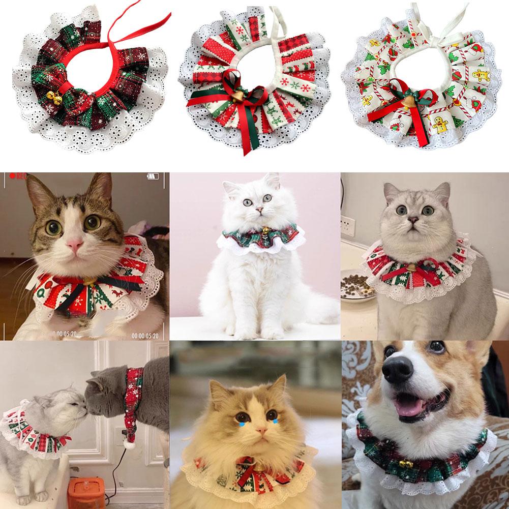 thumbnail image 3 of Ruifaya Babero ajustable para mascotas con lazo navideño creativo para perros y gatos, 3 of 7