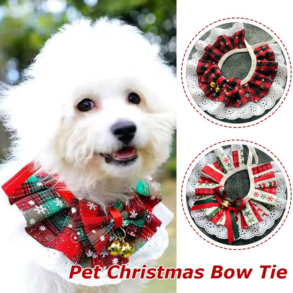 thumbnail image 2 of Ruifaya Babero ajustable para mascotas con lazo navideño creativo para perros y gatos, 2 of 7