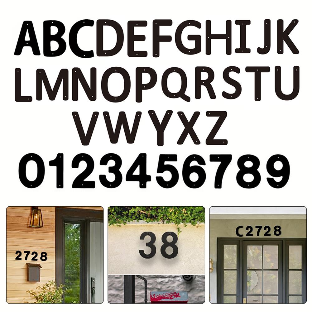 thumbnail image 2 of SGACAI Letras del alfabeto para dirección de puerta de casa antigua de hierro forjado fundido de color negro, 2 of 7