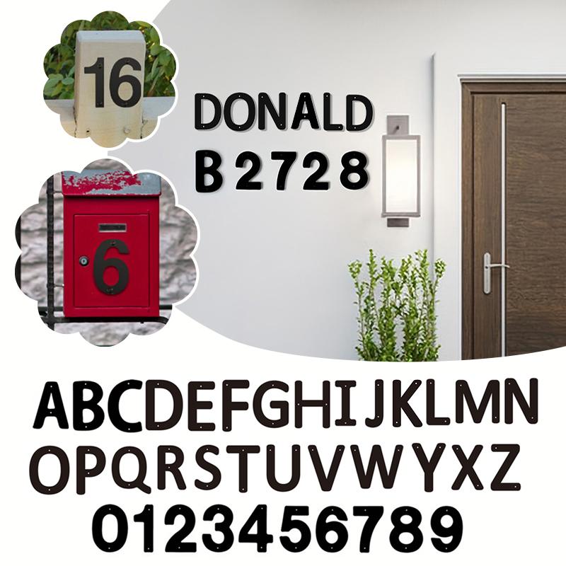 thumbnail image 3 of SGACAI Letras del alfabeto para dirección de puerta de casa antigua de hierro forjado fundido de color negro, 3 of 7