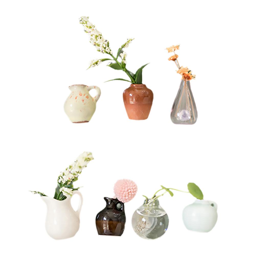 thumbnail image 4 of SGACAI Imanes decorativos para refrigerador, imanes de cerámica, minijarrones, flores, decoración de cocina, paquete de 5, 4 of 7