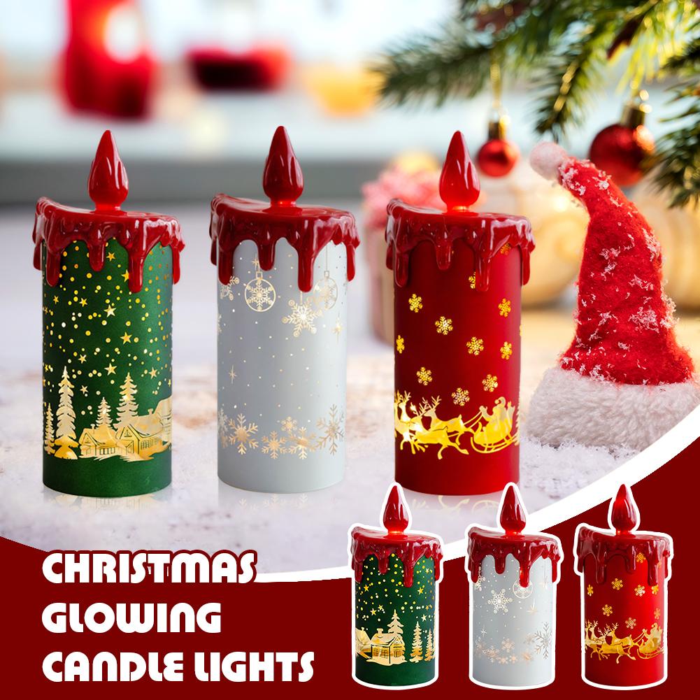 thumbnail image 2 of SGACAI Lámpara de vela de cristal en miniatura que brilla intensamente: regalo de decoración de escritorio de Navidad K3O7 O6E, 2 of 7