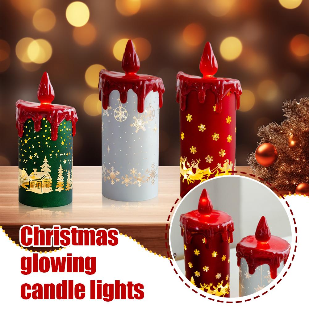 thumbnail image 3 of SGACAI Lámpara de vela de cristal en miniatura que brilla intensamente: regalo de decoración de escritorio de Navidad K3O7 O6E, 3 of 7