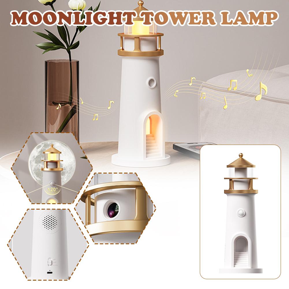 thumbnail image 2 of SGACAI Lámparas de mesa HFLWYWD, luz de lectura LED con forma de faro, sensor de cuerpo humano, control remoto, control por Bluetooth, linterna náutica con luces LED, centro de mesa, decoración cos, 2 of 7