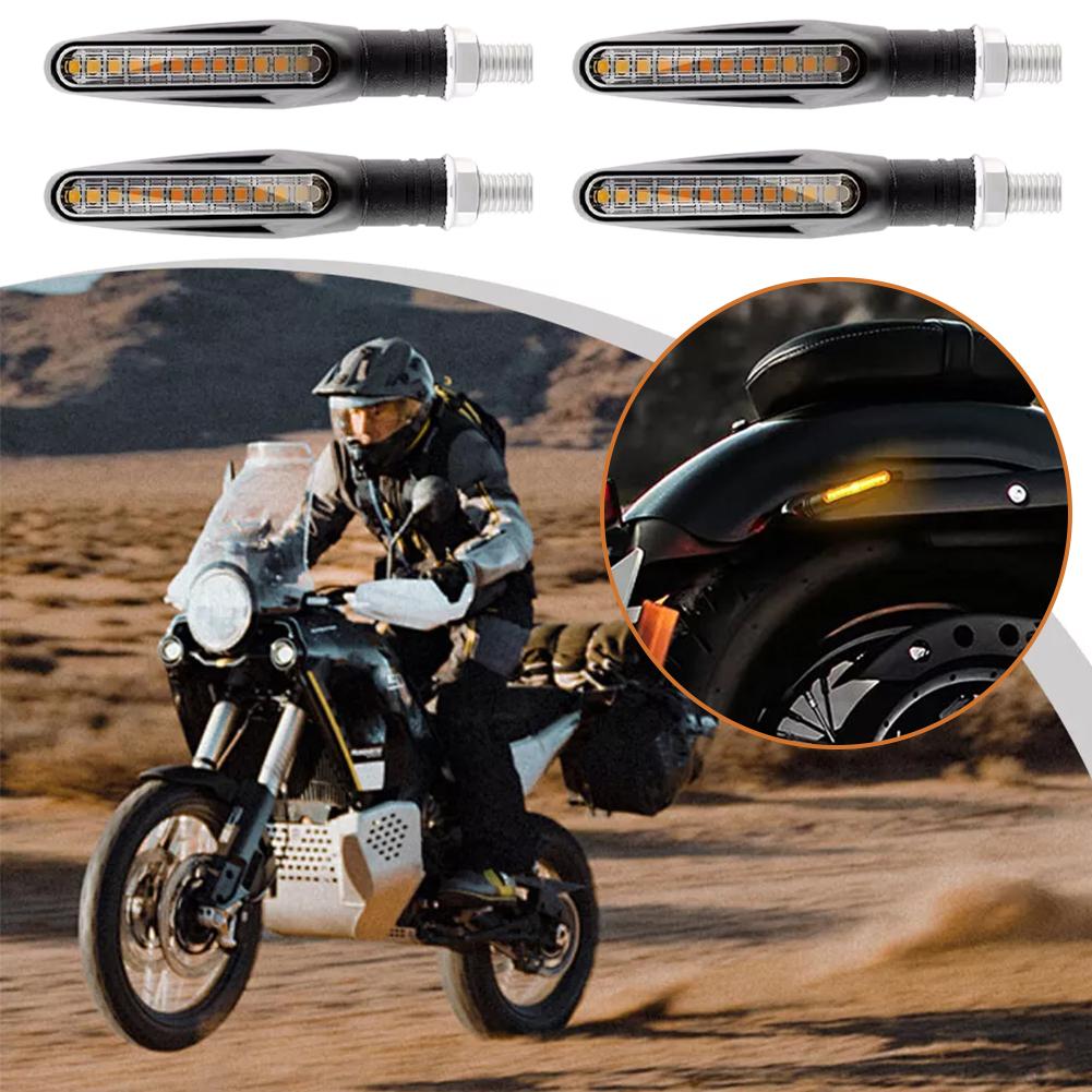 thumbnail image 2 of SGACAI 2/4X Luces intermitentes LED de señal de giro para motocicleta, color ámbar, NUEVAS, 2 of 7