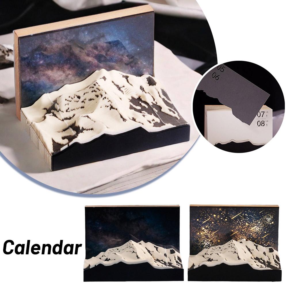 thumbnail image 3 of Wartleves Calendario 3D 2025, Calendario de relojes 2025, Bloc de notas de montaña nevada CarvingUK, 3 of 7