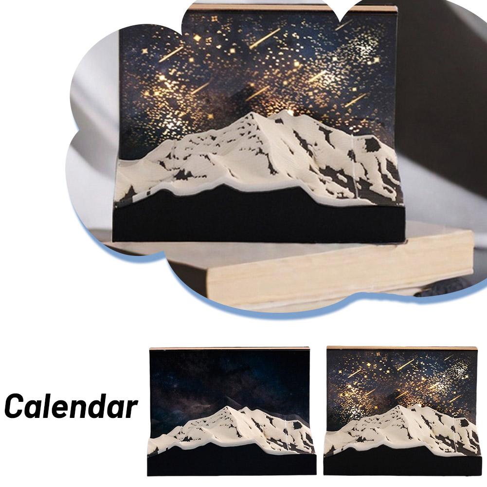 thumbnail image 2 of Wartleves Calendario 3D 2025, Calendario de relojes 2025, Bloc de notas de montaña nevada CarvingUK, 2 of 7