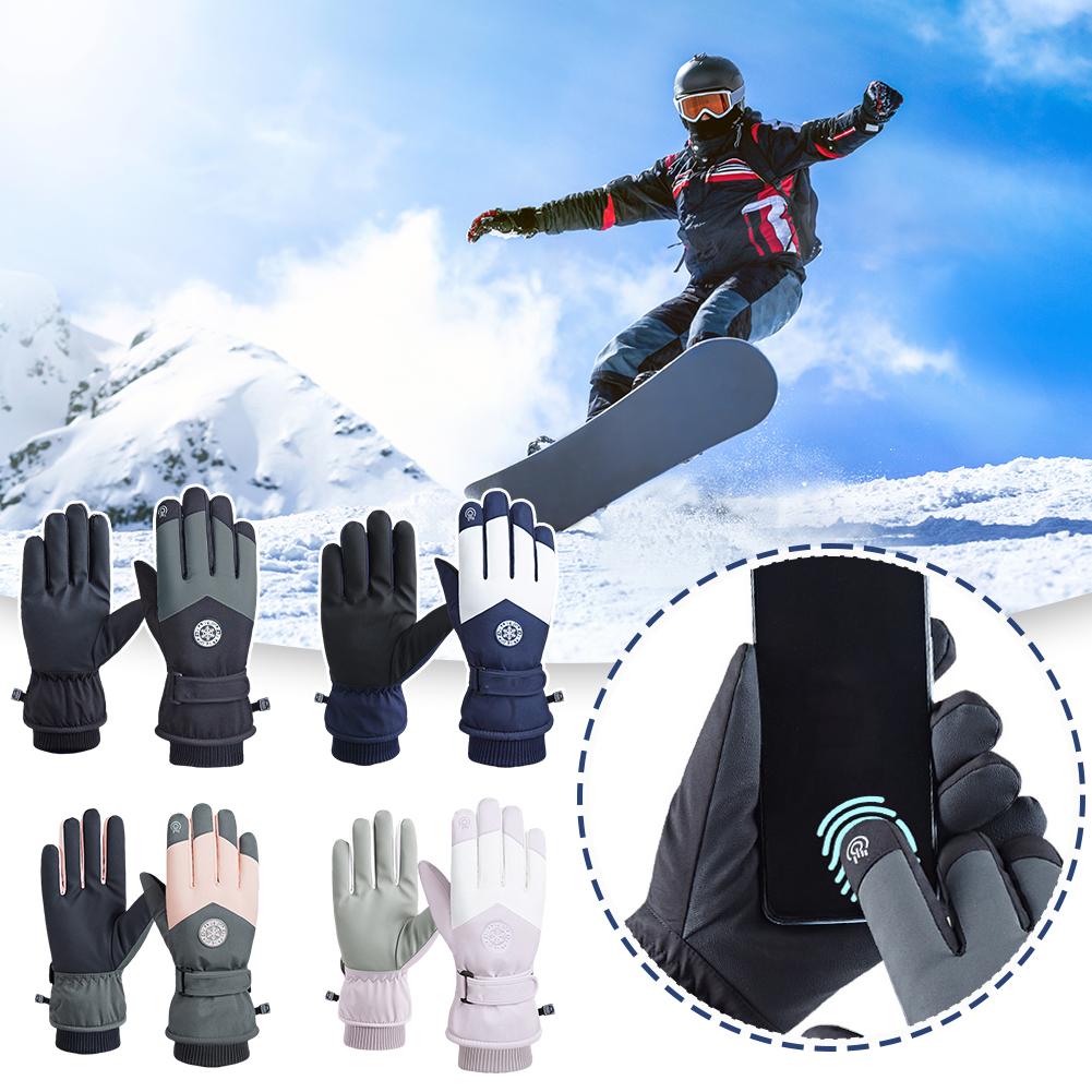 thumbnail image 3 of Wartleves Guantes de esquí de invierno impermeables para snowboard y nieve, guantes térmicos, guantes para hombres y mujeres., 3 of 7